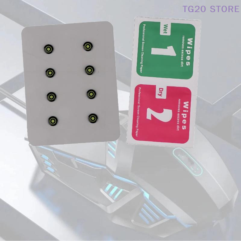 Gaming Accessories Bundle - 8Pcs/Pack DIY Universal Mouse Glass Feet