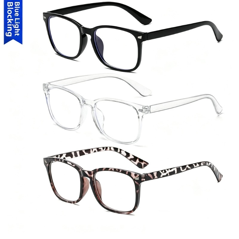 Gaming Accessories Men - 1/2/3Pcs Square Anti Blue Light Glasses
