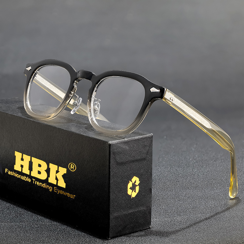 Gaming Accessories Men - HBK Retro Oval Glasses Frames Transparent