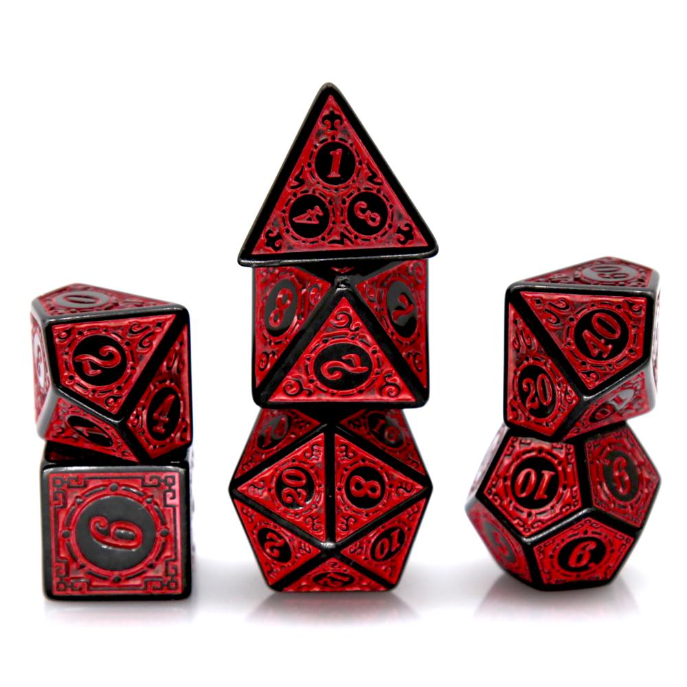 7Pcs Black Red Acrylic Polyhed - огляд і ціна Gaming Handheld Accessories