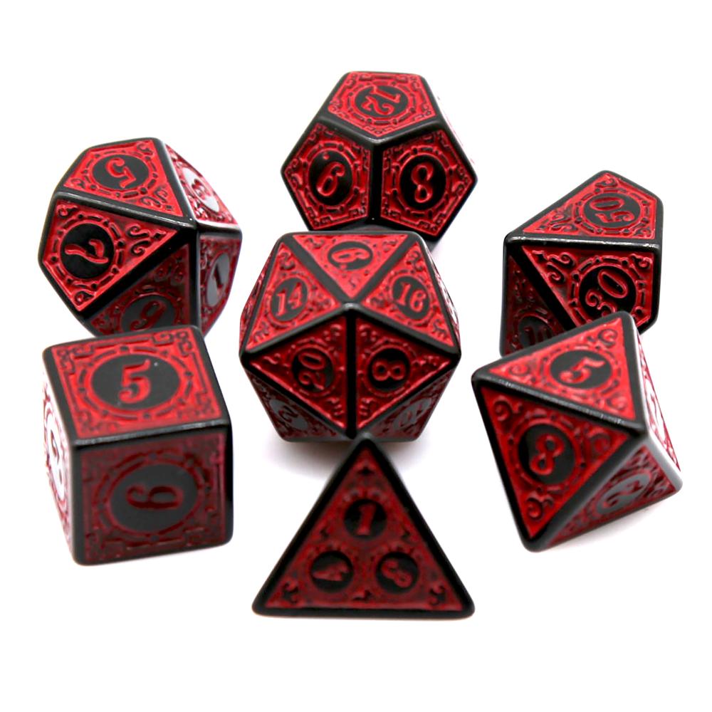 7Pcs Black Red Acrylic Polyhed - огляд і ціна Gaming Handheld Accessories