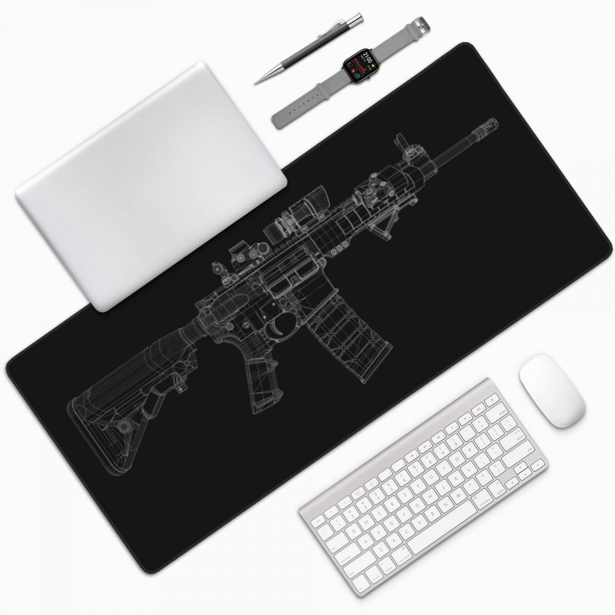 Large Mouse Pad Gun Mechanical - огляд і ціна Gaming Accessories Drawing